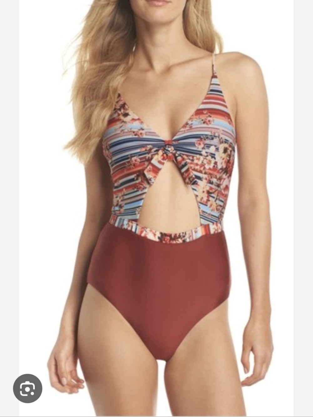 BCA by Rebecca Virtue "Love Letters" Cutout One-Piece Swimsuit. 